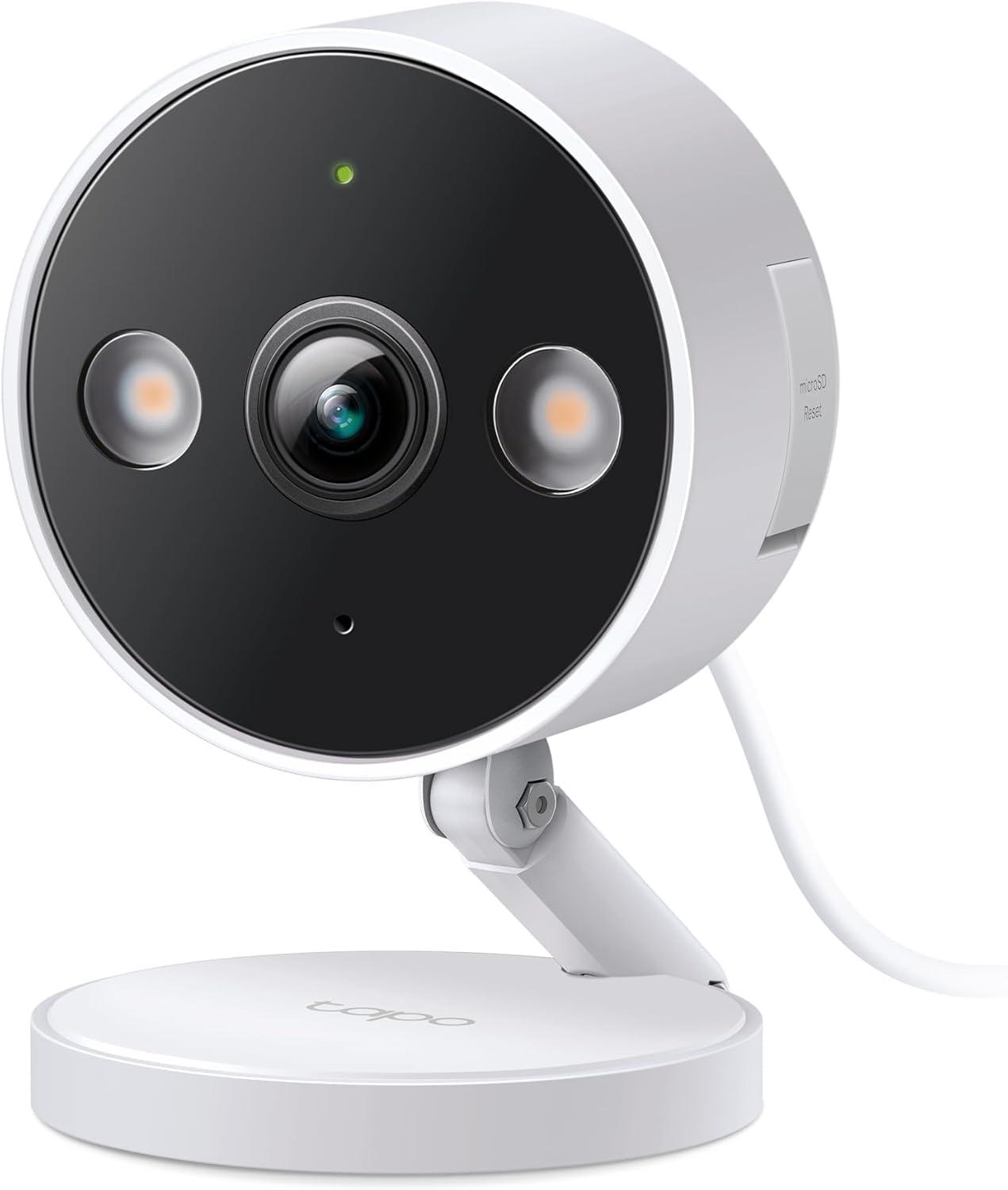 imageTapo 2K 3MP IndoorOutdoor Security Camera  Free PersonMotionBaby Cry Detection Color Night Vision IP65 Weatherproof SDCloud Storage Works wAlexa ampamp Google Home HybridCamWhite