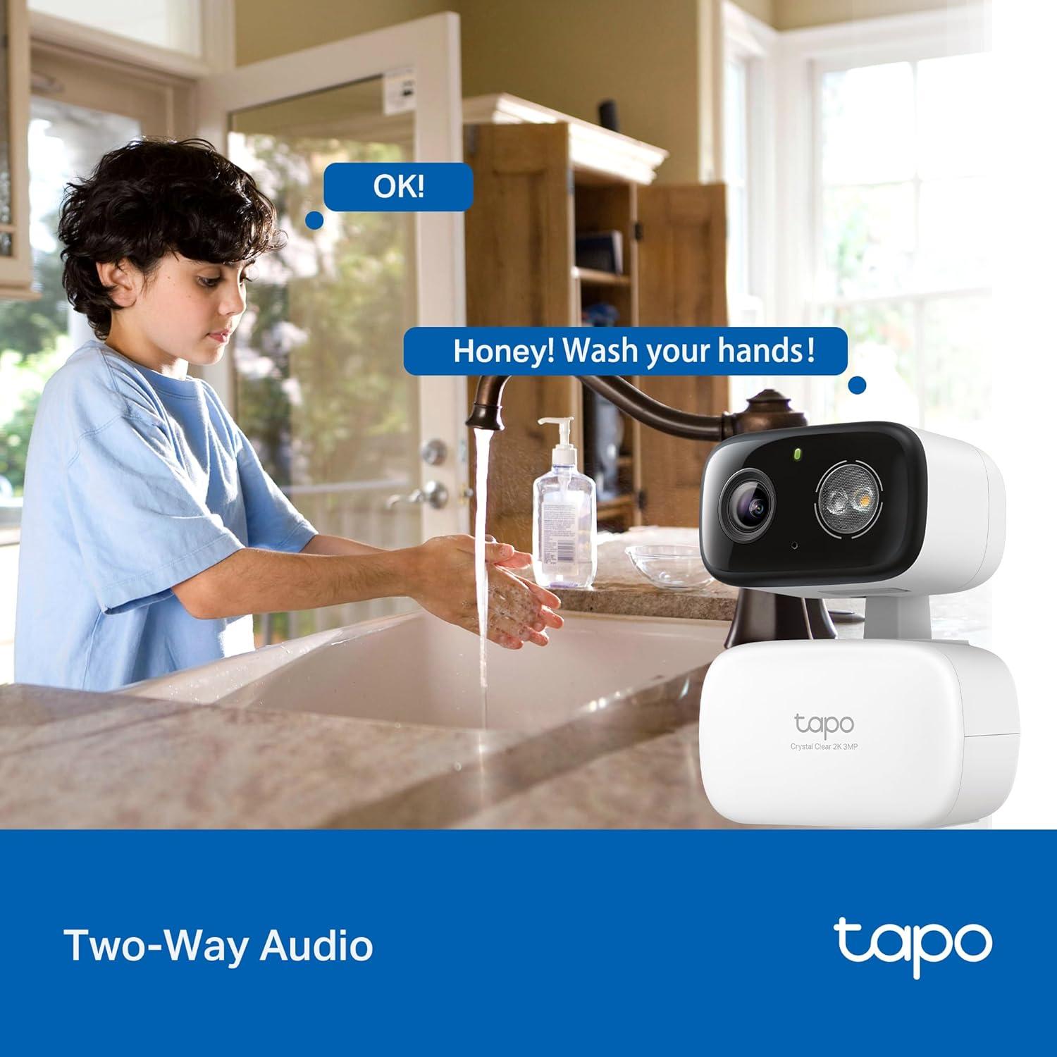 imageTapo 2K 3MP PanTilt IndoorOutdoor Security Camera Free PersonBaby Cry Detect ampamp Motion Track 360 Pan Color Night Vision SDCloud Storage Works wAlexa ampamp Google Home HybridCam 360 BlackWhite