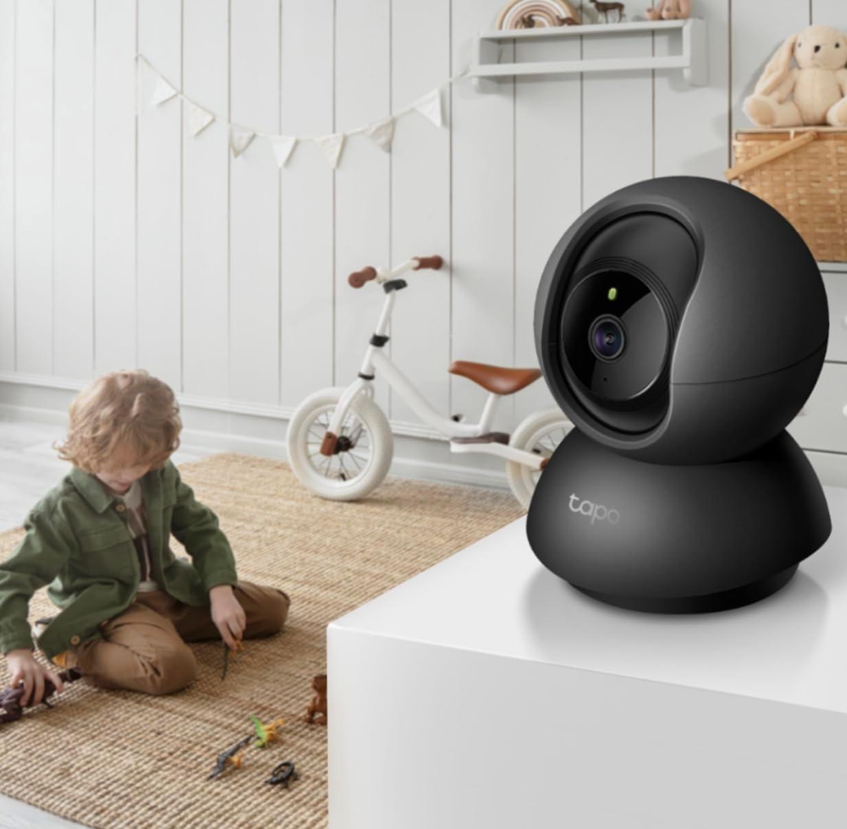 imageTapo 2K 3MP PanTilt IndoorOutdoor Security Camera Free PersonBaby Cry Detect ampamp Motion Track 360 Pan Color Night Vision SDCloud Storage Works wAlexa ampamp Google Home HybridCam 360 BlackBlack