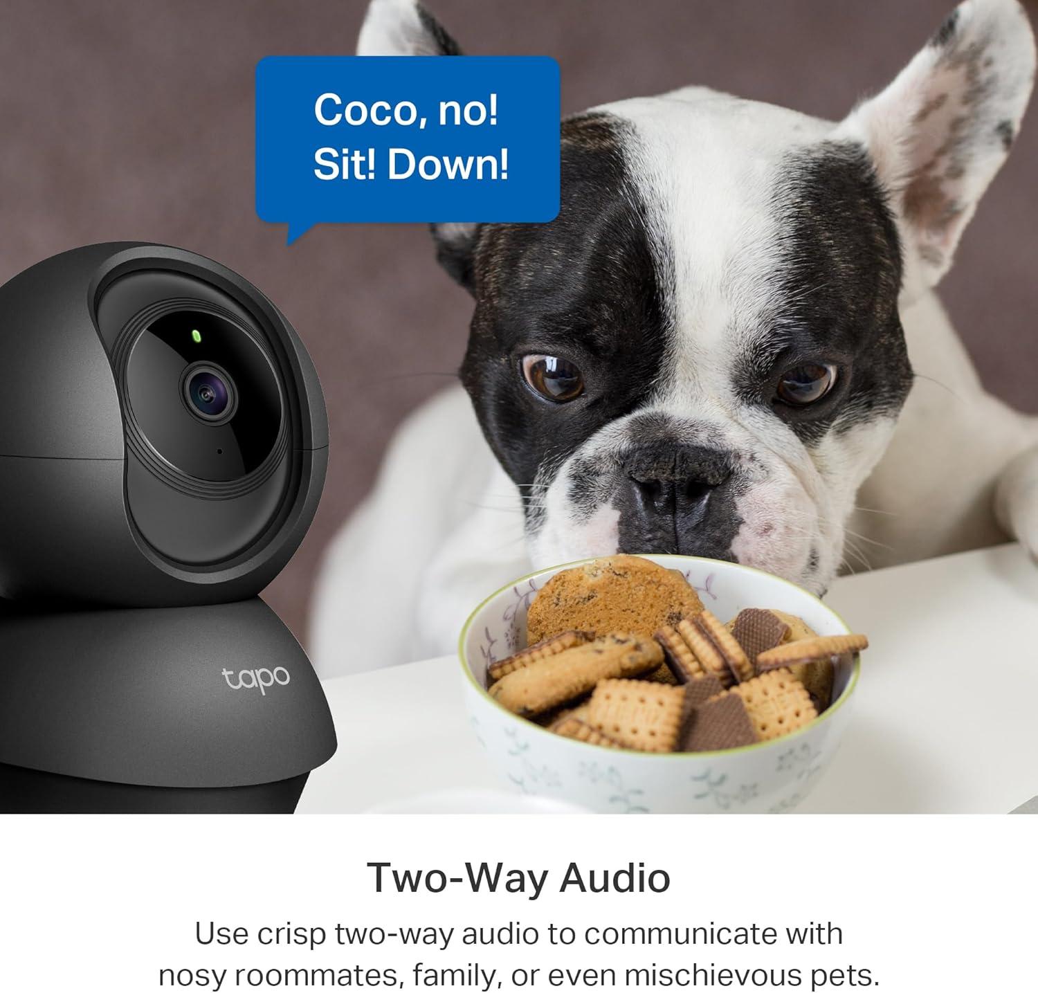 imageTapo 2K 3MP PanTilt IndoorOutdoor Security Camera Free PersonBaby Cry Detect ampamp Motion Track 360 Pan Color Night Vision SDCloud Storage Works wAlexa ampamp Google Home HybridCam 360 BlackBlack