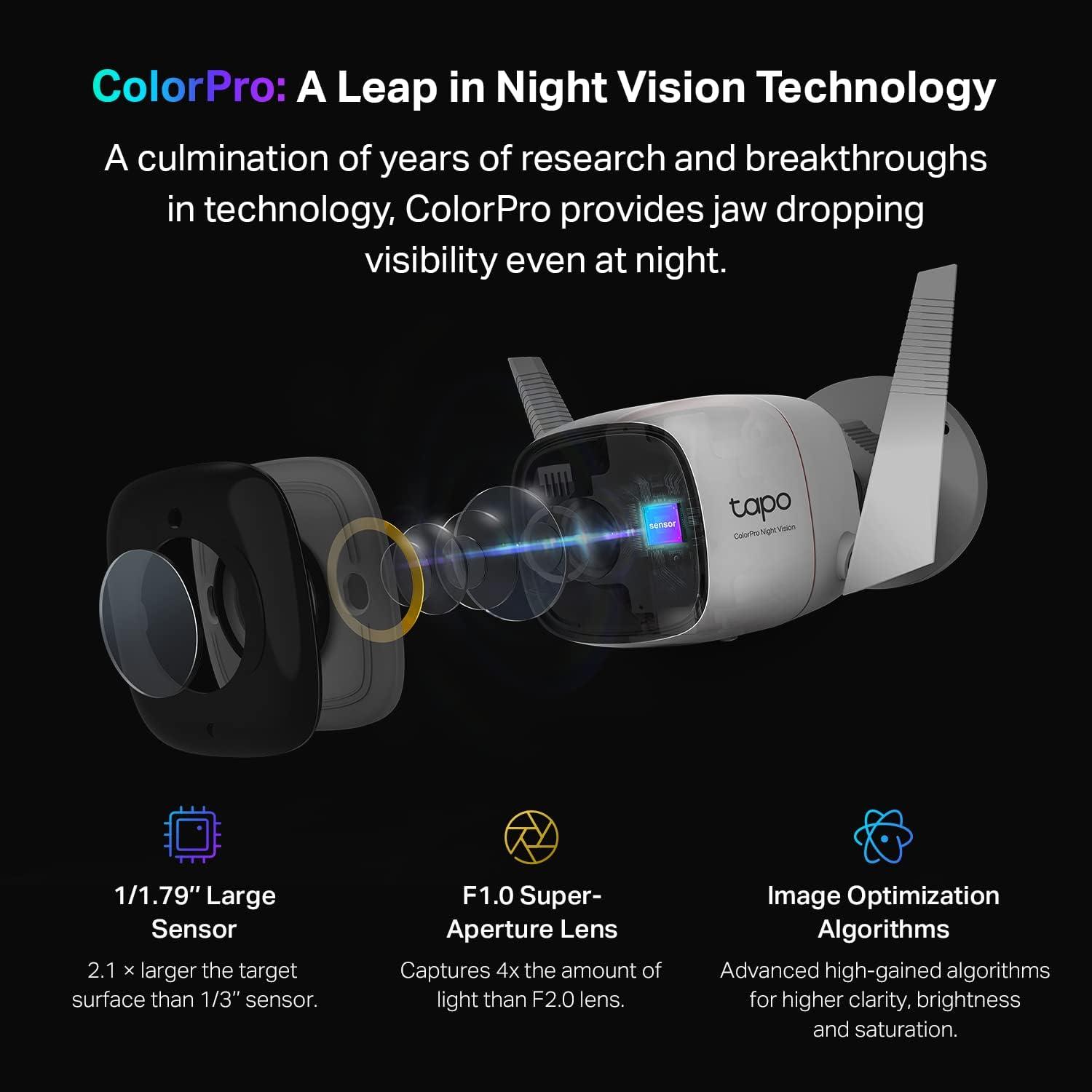 imageTapo TPLink 2K QHD Security Camera Outdoor Wired Starlight Sensor for Color Night Vision Free AI Detection Builtin Siren CloudSD Card Storage Works with Alexa ampamp Google Home C320WS2K QHD  ColorPro Night Vision