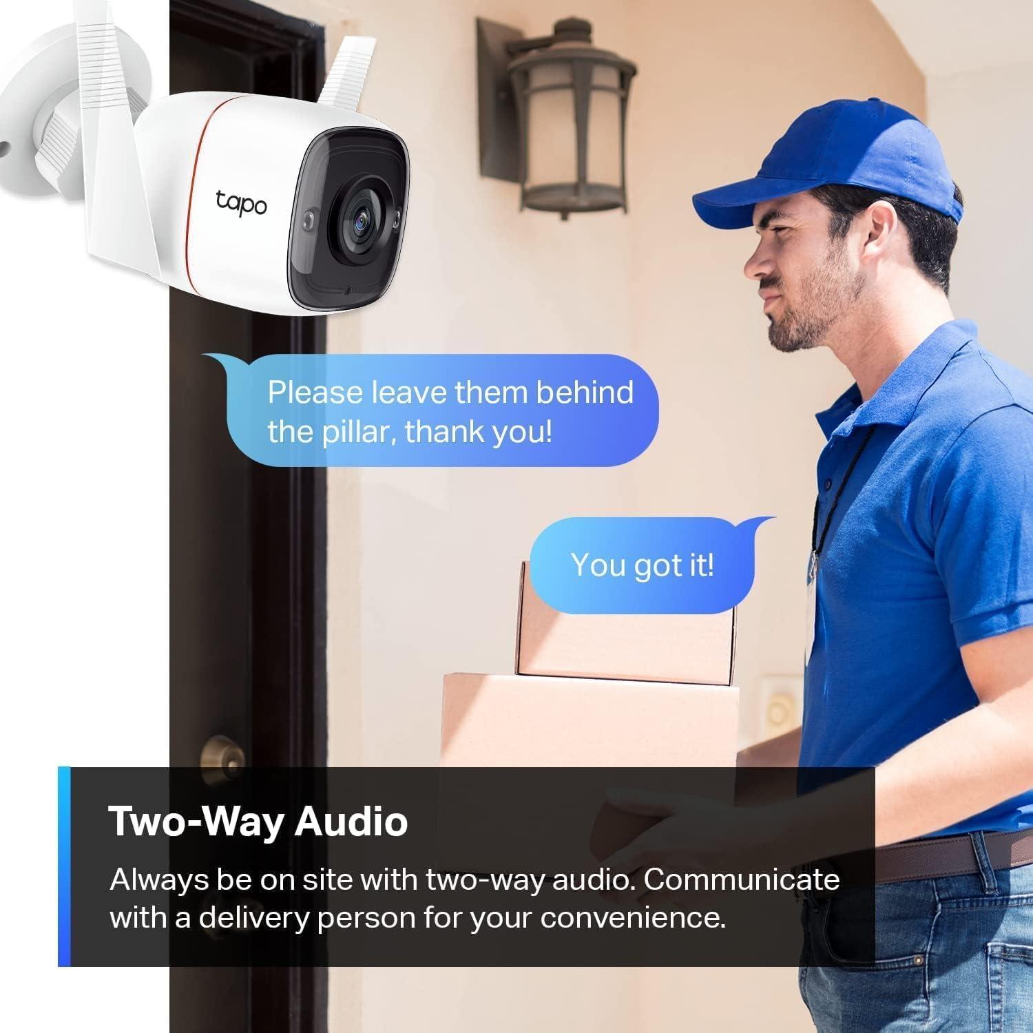 imageTapo TPLink 2K QHD Security Camera Outdoor Wired Starlight Sensor for Color Night Vision Free AI Detection Builtin Siren CloudSD Card Storage Works with Alexa ampamp Google Home C320WS2K 3MP