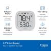 imageTPLink Tapo Smart Temperature and Humidity Monitor 27quot EInk Display SwissMade Sensor RealTime Notification Visual Graphics Requires Tapo Hub White T315Temperature Sensor w Display