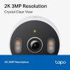 imageTapo 2K 3MP IndoorOutdoor Security Camera  Free PersonMotionBaby Cry Detection Color Night Vision IP65 Weatherproof SDCloud Storage Works wAlexa ampamp Google Home HybridCamWhite