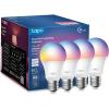 imageTapo TPLink Smart Light Bulbs 16M Colors RGBW Dimmable Compatible with Alexa and Google Home A19 60W Equivalent 800LM CRIampgt90 24GHz WiFi only No Hub Required L530E4Pack4 Pack