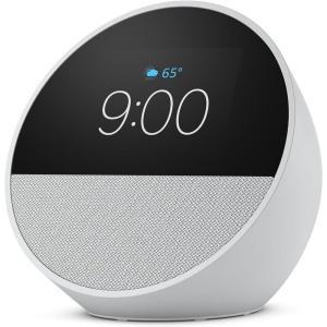 imageAmazon Echo Spot newest model Great for nightstands offices and kitchens Smart alarm clock with Alexa BlackGlacier White