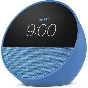 imageAmazon Echo Spot newest model Great for nightstands offices and kitchens Smart alarm clock with Alexa BlackOcean Blue
