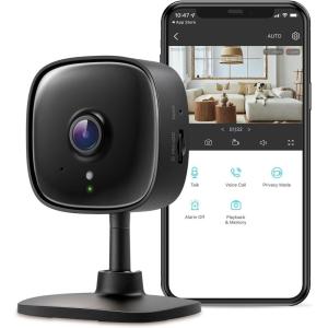 imageTPLink Tapo 2K Indoor Security Camera for Baby Monitor Dog Camera wMotion Detection 2Way Audio Siren Night Vision Cloud ampamp SD Card StorageUp to 256 GB Works wAlexa ampamp Google HomeTapo C110Black