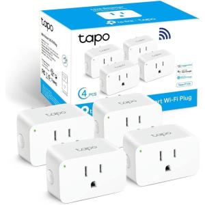 imageTPLink Tapo Smart Plug Mini 15A Smart Home WiFi Plug Super Easy Setup Compatible with Alexa ampamp Google Home No Hub Required UL Certified 24G WiFi Only White Tapo P1054PackSmart Alexa Plug