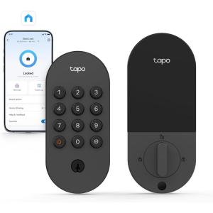 imageTapo Smart WiFi Deadbolt Door Lock  Keyless Tactile Buttons Customized Access with inApp Monitoring AutoLock IP54 Weatherproof BHMA Grade 3 Compatible with Standard Door Sizes Tapo DL100