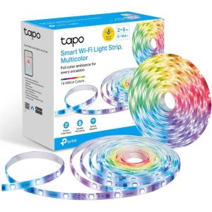 imageTapo TPLink RGBWIC Smart LED Light Strip 164Ft 1000 Lumens 16M Dimmable Colors 50 Color Zones Works wApple HomeKitAlexaGoogle Home SynctoSound IP44 PU Coating Trimmable L9305RGBIC Approx 1100 lm