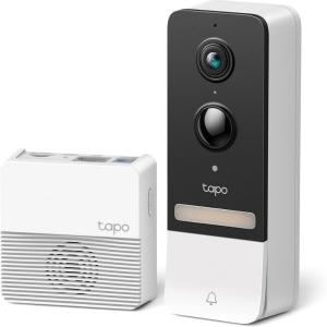 imageTapo TPLink Smart Video Doorbell Camera Chime Included 2K 5MP Color Night Vision 2Way Audio Free AI Detection CloudSD Card Storage Works wAlexa ampamp Google Home D230S1Battery Powered  w Chime