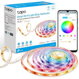 imageTPLink Tapo Smart LED Light Strip 16M RGB Colors SynctoSound 164ft WiFi LED Lights Works w Alexa ampamp Google Assistant Trimmable No Hub Required 2Year Warranty Tapo L9005RGBIC  White LEDs 1000 lm
